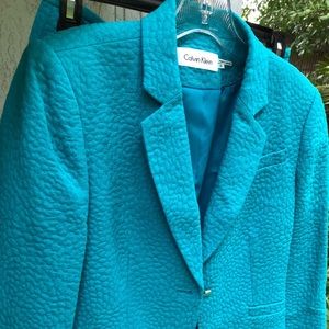 Turquoise business/casual suit, nice material.